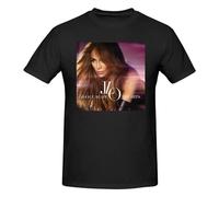 Jennifer Music Lopez Men's T-Shirt Summer Cotton Crew Neck Short Sleeve Shirts Graphic Tees Black