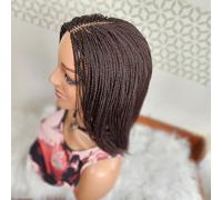 JenniferFull Micro Twist Feather, Glueless Wig On HD Transparent, Lightweight Synthetic Braid for All Women, 100% Hand Braid, Dark Brown In Colour, Neatly Made, Premium HD Transparent Lace, 16"