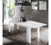 jennings large high gloss extending dining table in white