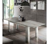 jennings large high gloss extending dining table in white and concrete