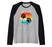 Jenny Home for Wayward Dogs Family Name Raglan Baseball Tee