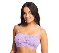 Jenny Jen Amber Women's Bandeau Lace Bra, Large, Pastel Lilac/Orchid