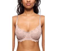 Jenny Jen Emma Underwire Lace Bra, Unpadded Sheer Lingerie for Women, Perfect Everyday Balconette Demi Bra (34B, Moonshell)