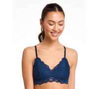 Jenny Jen Katie Triangle Bralette for Women, Unpadded and Unlined Wireless Bra, Perfect Adjustable Everyday Lace Lingerie (X-Small, Navy)