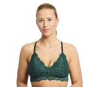 Jenny Jen Katie Triangle Bralette for Women, Unpadded and Unlined Wireless Bra, Perfect Adjustable Everyday Lace Lingerie (X-Large, Emerald)