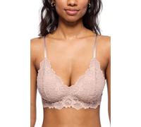 Jenny Jen Katie Triangle Bralette for Women, Unpadded and Unlined Wireless Bra, Perfect Adjustable Everyday Lace Lingerie (Large, Moonshell)