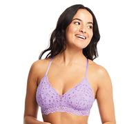 Jenny Jen Katie Triangle Bralette for Women, Unpadded and Unlined Wireless Bra, Perfect Adjustable Everyday Lace Lingerie (Small, Pastel Lilac/Orchid)