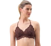 Jenny Jen Katie Triangle Bralette for Women, Unpadded and Unlined Wireless Bra, Perfect Adjustable Everyday Lace Lingerie (Large, Coffee)