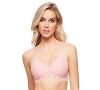 Jenny Jen Katie Triangle Bralette for Women, Unpadded and Unlined Wireless Bra, Perfect Adjustable Everyday Lace Lingerie (Large, Crystal Rose)