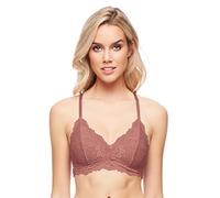 Jenny Jen Katie Triangle Bralette for Women, Unpadded and Unlined Wireless Bra, Perfect Adjustable Everyday Lace Lingerie (Large, Pecan)