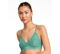 Jenny Jen Katie Triangle Bralette for Women, Unpadded and Unlined Wireless Bra, Perfect Adjustable Everyday Lace Lingerie (X-Large, Dusty-Turquoise)