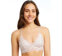 Jenny Jen Katie Triangle Bralette for Women, Unpadded and Unlined Wireless Bra, Perfect Adjustable Everyday Lace Lingerie (X-Large, White-Pale Lilac)