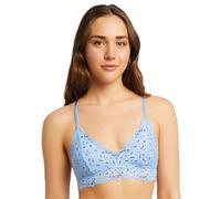 Jenny Jen Katie Triangle Bralette for Women, Unpadded and Unlined Wireless Bra, Perfect Adjustable Everyday Lace Lingerie (Large, Ice Water)