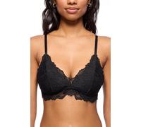 Jenny Jen Katie Triangle Bralette for Women, Unpadded and Unlined Wireless Bra, Perfect Adjustable Everyday Lace Lingerie (Medium, Jet Black)