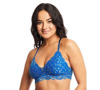 Jenny Jen Katie Triangle Bralette for Women, Unpadded and Unlined Wireless Bra, Perfect Adjustable Everyday Lace Lingerie (XX-Large, Electric Blue/Lime)