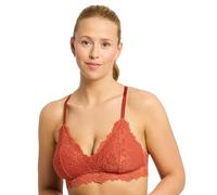 Jenny Jen Katie Triangle Bralette for Women, Unpadded and Unlined Wireless Bra, Perfect Adjustable Everyday Lace Lingerie (XX-Large, Terracotta)