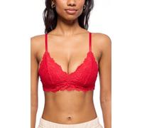 Jenny Jen Katie Triangle Lace Bralette for Women, Large, True Red