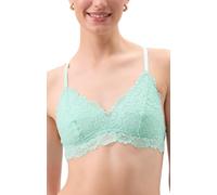 Jenny Jen Katie Triangle Lace Bralette for Women, Small, Mint