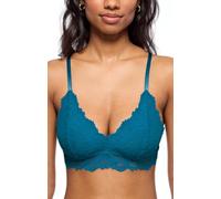 Jenny Jen Katie Triangle Lace Bralette for Women, Small, Sea