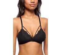 Jenny Jen Kylie Strappy Lace Bralette for Women, X-Large, Jet Black