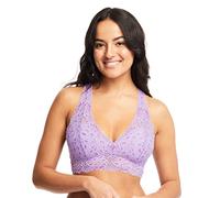 Jenny Jen Mia Lace Bralette for Women, Unpadded and Unlined Wireless Bra, Perfect Racerback Everyday Lingerie (Large, Pastel Lilac/Orchid)