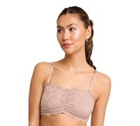 Jenny Jen Women's Amber Bandeau Bra with Adjustable Straps, Unpadded & Unlined Wireless Tube Top Bralette, Everyday Lingerie (Large, Moonshell)