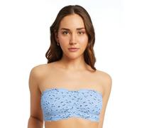 Jenny Jen Women's Amber Bandeau Bra with Adjustable Straps, Unpadded & Unlined Wireless Tube Top Bralette, Everyday Lingerie (Medium, Ice Water)