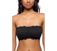 Jenny Jen Women's Amber Bandeau Bra with Adjustable Straps, Unpadded & Unlined Wireless Tube Top Bralette, Everyday Lingerie (XX-Large, Jet Black)