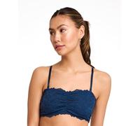 Jenny Jen Women's Amber Bandeau Bra with Adjustable Straps, Unpadded & Unlined Wireless Tube Top Bralette, Everyday Lingerie (X-Large, Navy)