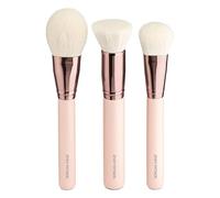 Jenny Patinkin Luxury Complexion Perfection Makeup Brushes 3(Pcs) Powder, Bronzer/Buff, and Foundation for Flawless Application
