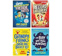 Jenny Pearson Collection 4 Books Set (The Super-Miraculous Journey of Freddie Yates, The Incredible Record Smashers, Grandpa Frank's Great Big Bucket List, The Boy Who Made Monsters)