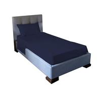 Jenny Sesal Bed Sheet Set - Solid Colour Blue - Made in Italy Double Bedding Set - Single - Double Bed - Sheet Set + Pillowcases (Single)