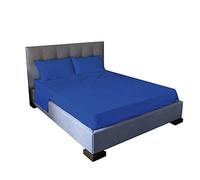 Jenny Sesal Bed Sheet Set - Solid Colour - Made in Italy - Queen Size Complete - Blue Royal - Sheet Set + Pillowcases