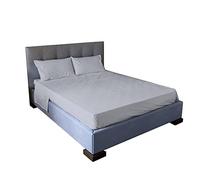 Jenny Sesal - Double Bed Sheet Set, 4 Pieces Bedding Set, Made in Italy, Bed Set, 1 Fitted Sheet, 1 Top Sheet, 2 Pillowcases (Light Grey)