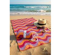 Jenny Sesal Elegant Wave Beach Towel - Maxi Size, Super Absorbent and Compact, Ideal for Beach, Pool and Gym (Orange)