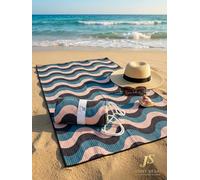 Jenny Sesal Elegant Wave Beach Towel - Maxi Size, Super Absorbent and Compact, Ideal for Beach, Pool and Gym (Petrol Blue)