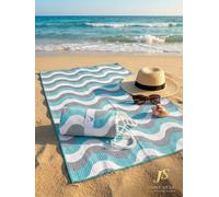 Jenny Sesal Elegant Wave Beach Towel - Maxi Size, Super Absorbent and Compact, Ideal for Beach, Pool and Gym (Sky Blue)