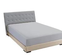 JENNY SESAL Fitted Sheet - Solid Colour - Made in Italy - Double, Single and King - Wide Choice of Colours and Sizes (Light Grey, Double)