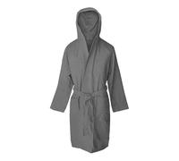 Jenny Sesal Microfibre Bathrobe with Hood and Belt Men/Women Space-Saving Pack (M, Dark Grey)