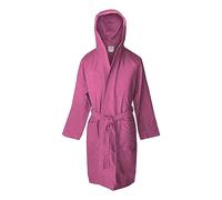 Jenny Sesal Microfibre Bathrobe with Hood and Belt Men/Women Space-Saving Pack (S, Pink)
