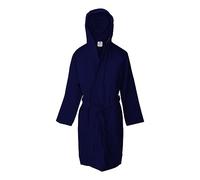 Jenny Sesal Microfibre Bathrobe with Hood and Belt Men/Women Space-Saving Pack (XXL, Navy Blue)