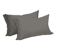 Jenny Sesal - Plain Cotton Pillowcases - Pack of 2 with Envelope Closure - Super Soft and Pleasant to the Touch - Perfect Size - 100% Pure Cotton (Charcoal Grey)