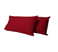 Jenny Sesal - Plain Cotton Pillowcases - Pack of 2 with Envelope Closure - Super Soft and Pleasant to the Touch - Perfect Size - 100% Pure Cotton (Bordeaux)