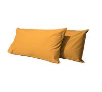 Jenny Sesal - Plain Cotton Pillowcases - Pack of 2 with Envelope Closure - Super Soft and Pleasant to the Touch - Perfect Size - 100% Pure Cotton (Yellow Gold)