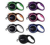 Jenny Wren Tangle-Free, Retractable Dog Lead with Anti-Slip Handle; 5M / 16FT Green Strong Nylon Tape/Ribbon; One-Handed Brake, Pause, Lock Green