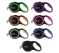 Jenny Wren Tangle-Free, Retractable Dog Lead with Anti-Slip Handle; 8M / 26FT Reflective Strong Nylon Tape/Ribbon; One-Handed Brake, Pause,
