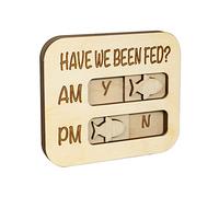 JennyGems Cat Feeding Reminder, Have We Been Fed, Feeding Magnet Tracker AM PM, Fed The Cat, Wooden Reminder Slider for Fridge