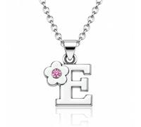 JennyWrenJewels Initial Letter Necklace for Girls A-Z, Crystal Initial Pendant, Flower Girl Keepsake Gift, Birthday Gift for Daughter, Granddaughter, Niece & Goddaughter