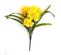 Jeno Floral Real Look Yellow Daffodil Artificial Fake Flowers Spray Bush Wedding Easter