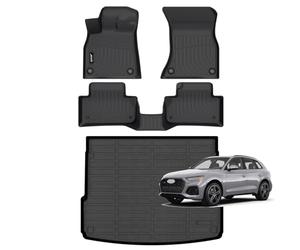 Jenofa Car Floor Mats & Cargo Liner for Audi Q5/SQ5 2018-2023, Black, Custom Fit, TPE, 3" x 2" x 30"